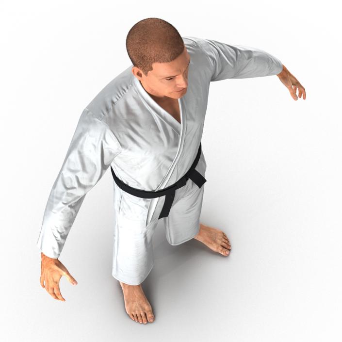 3D Karate Fighter with Fur model