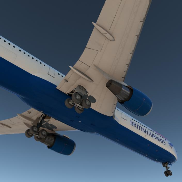 Boeing 767-400ER British Airways Rigged 3D model