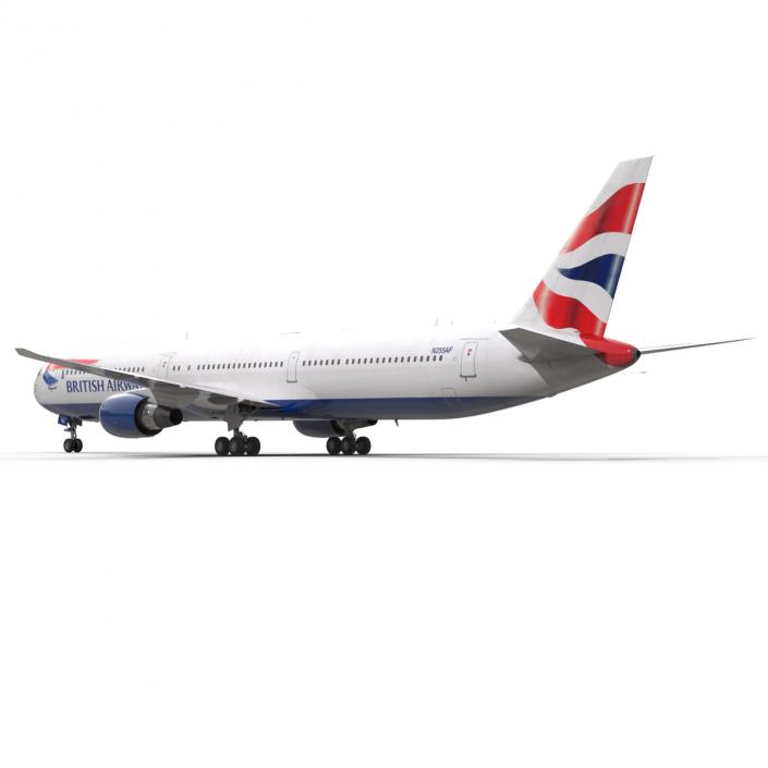 Boeing 767-400ER British Airways Rigged 3D model