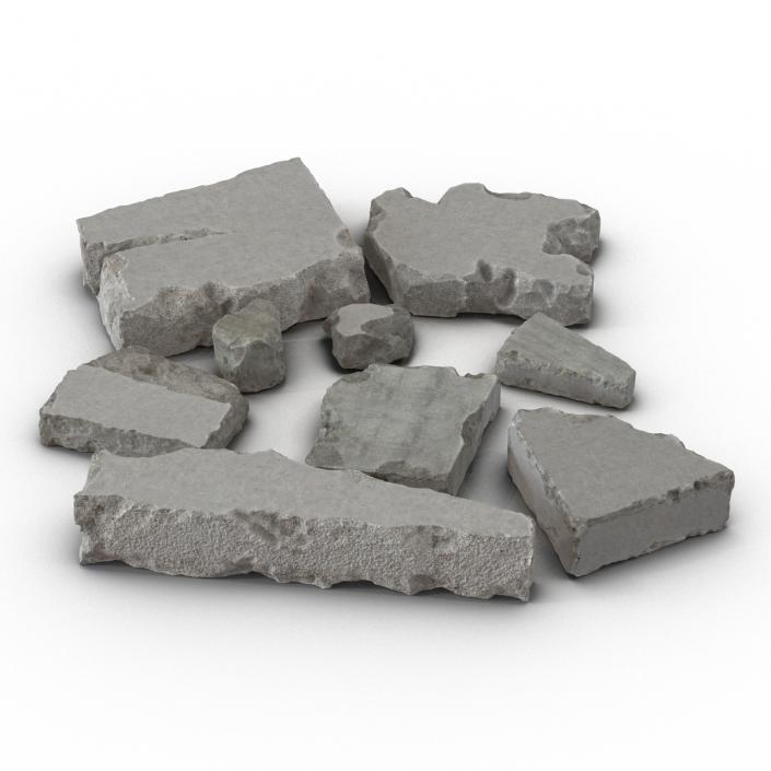 Concrete Chunks Set 3D model