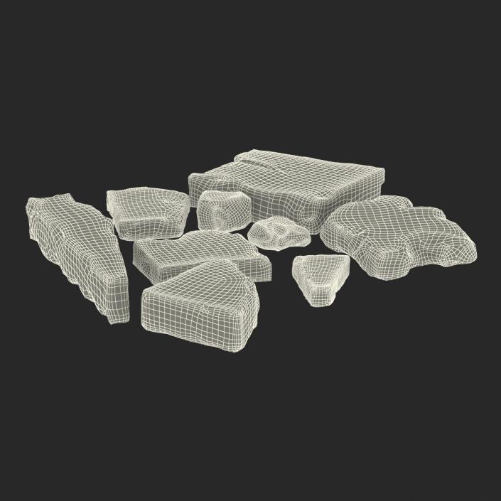Concrete Chunks Set 3D model