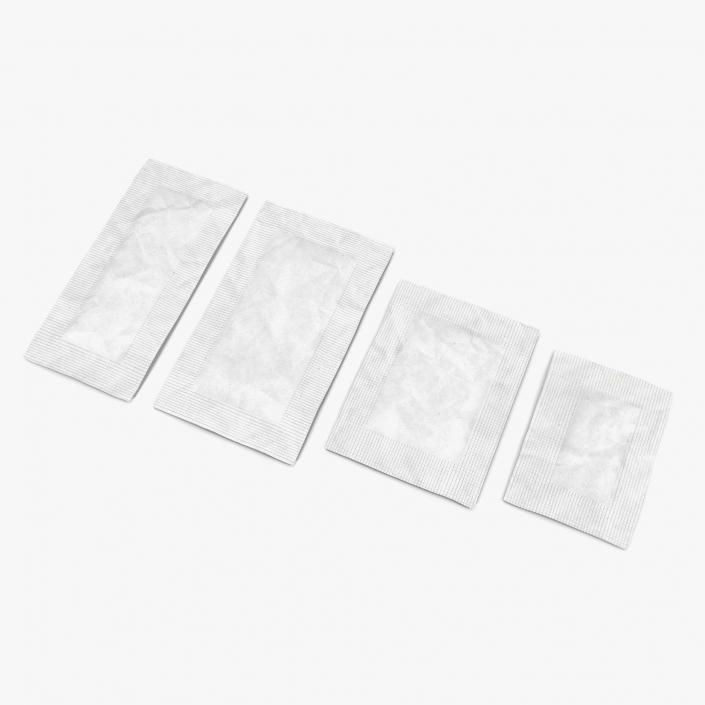 3D Sugar Packets White Set model