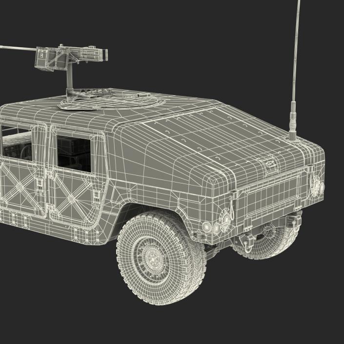 3D High Mobility Multipurpose Wheeled Vehicle Humvee Camo Rigged
