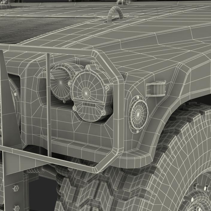 3D High Mobility Multipurpose Wheeled Vehicle Humvee Camo Rigged
