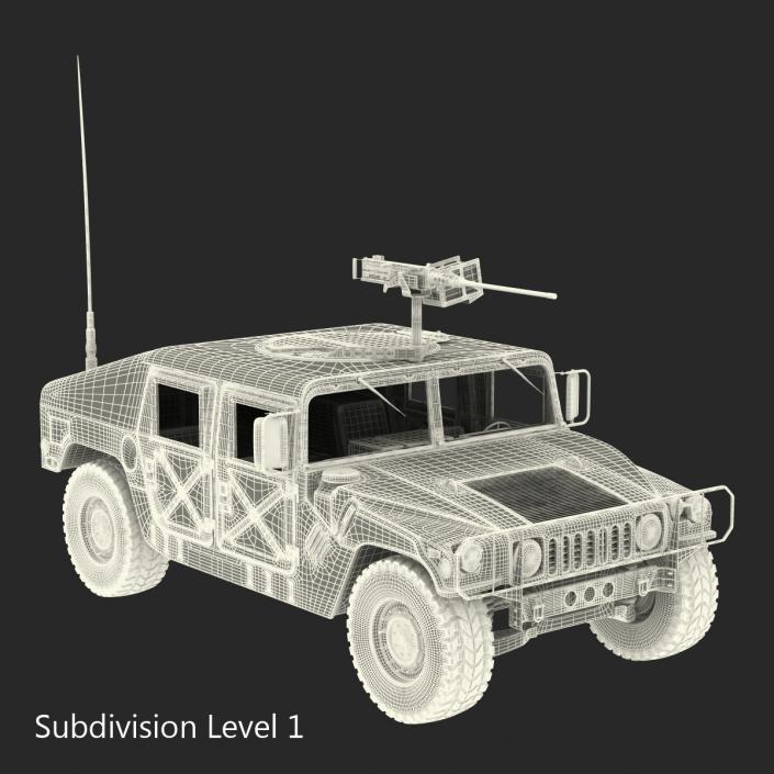 3D High Mobility Multipurpose Wheeled Vehicle Humvee Rigged