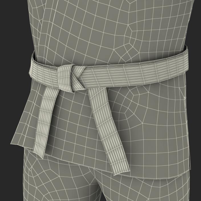 Karate Fighter Black Suit with Fur 3D model