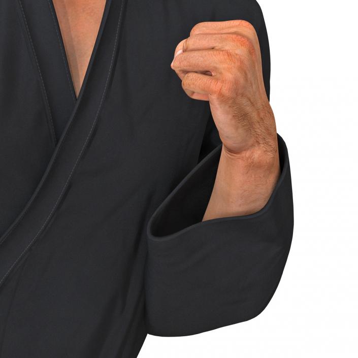 Karate Fighter Pose 2 Black Suit 3D