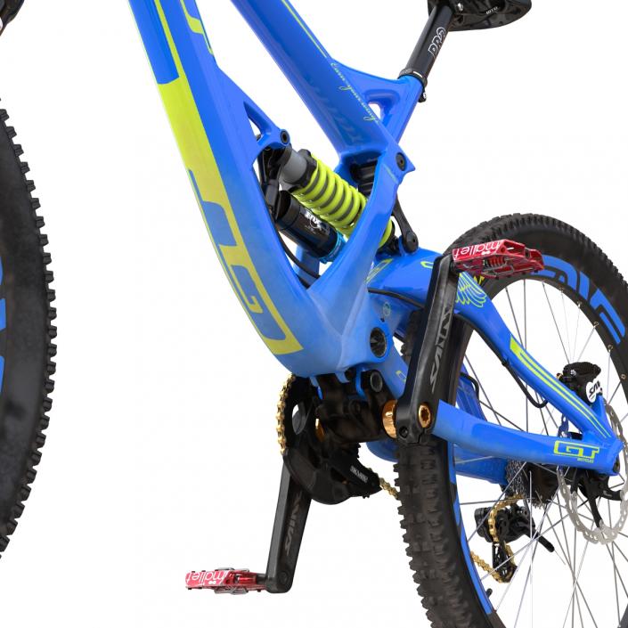 3D Mountain Bike GT Fury Blue Rigged model