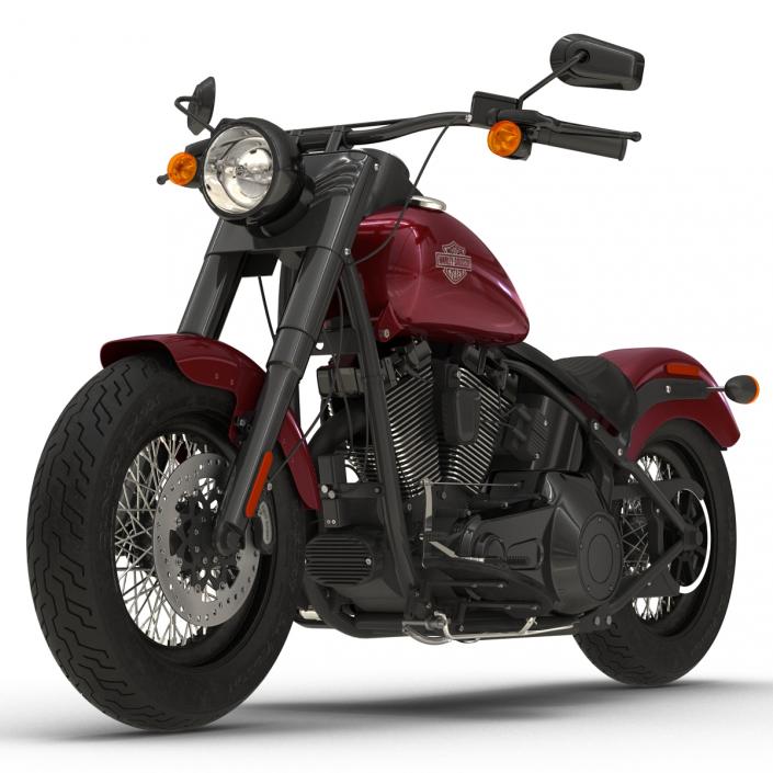 Harley Davidson Softail Slim 2016 Rigged Red 3D model