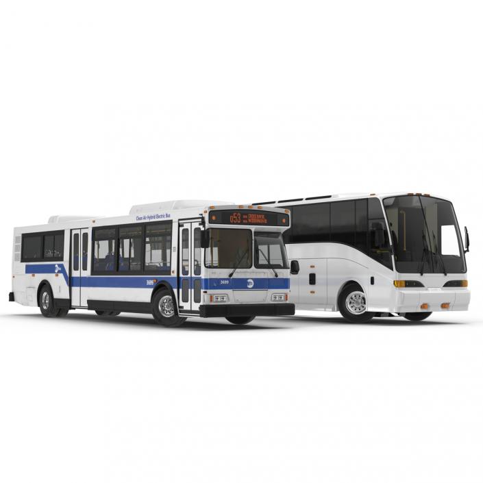 3D model Rigged Buses Collection 5