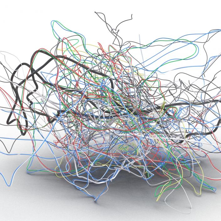 3D Pile of Colorful Plastic Cables