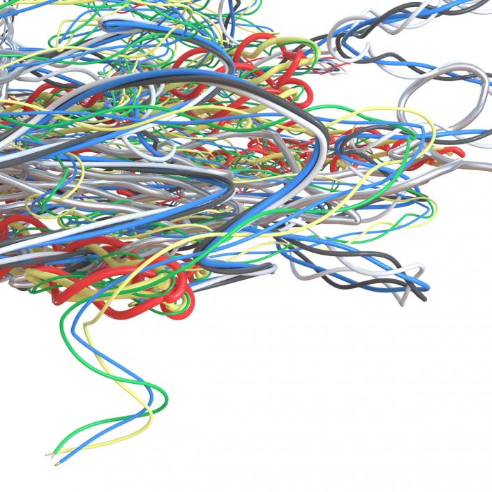 3D Pile of Colorful Plastic Cables 2 model