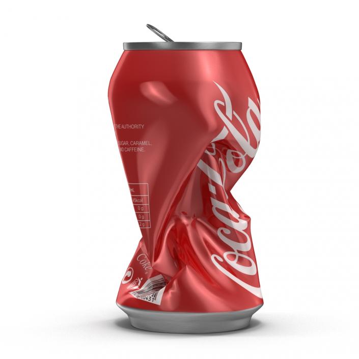3D Crushed Soda Can 2 Coca Cola model