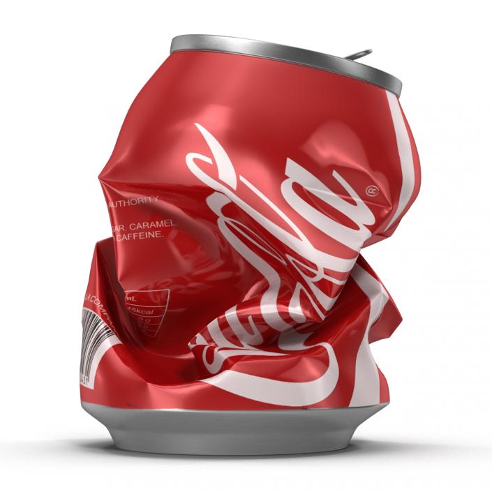 3D Crushed Soda Can 3 Coca Cola model