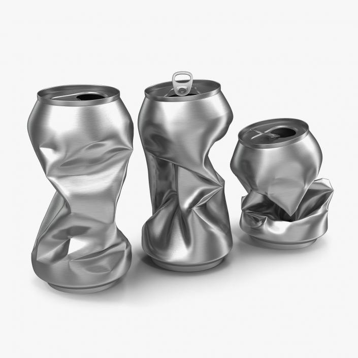 3D Crushed Soda Cans Set