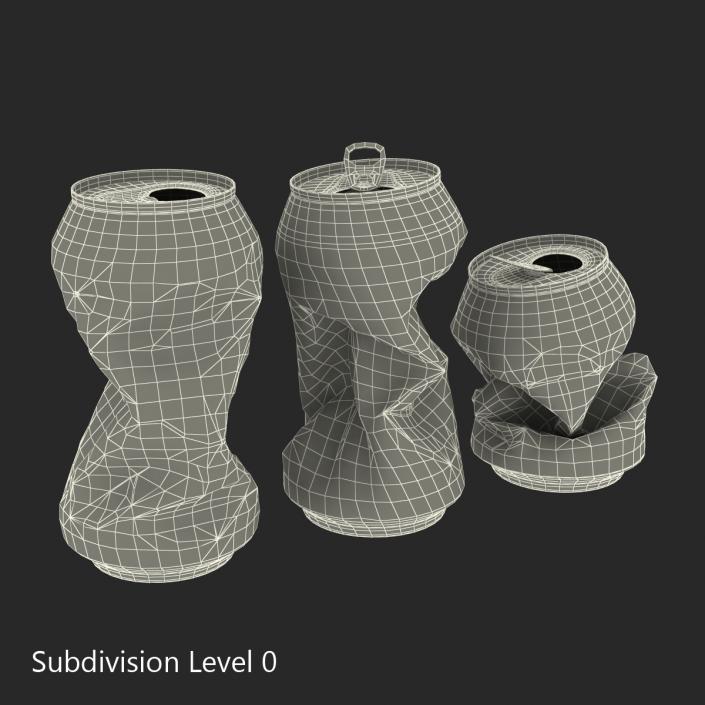 3D Crushed Soda Cans Set