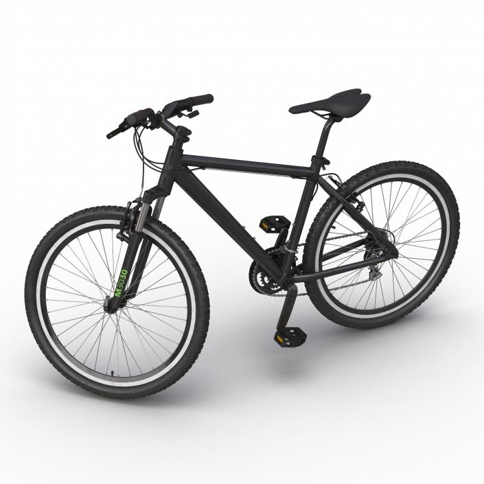 Mountain Bike Generic Black Rigged 3D model