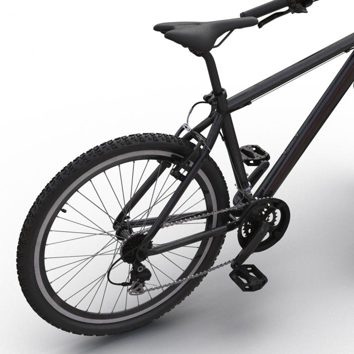 Mountain Bike Generic Black Rigged 3D model