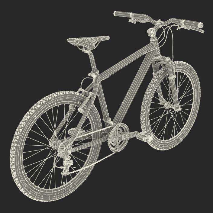 3D Mountain Bike Black Rigged