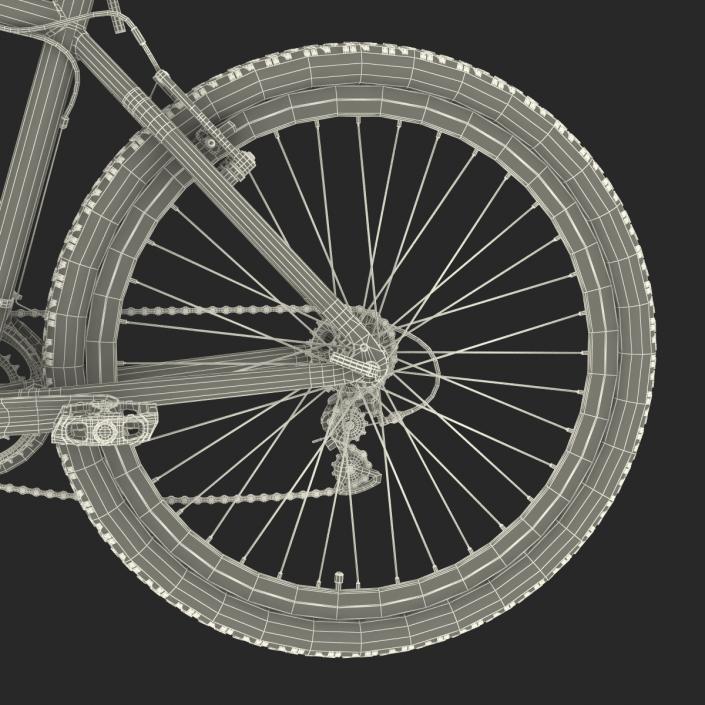 Mountain Bike Red Rigged 3D model