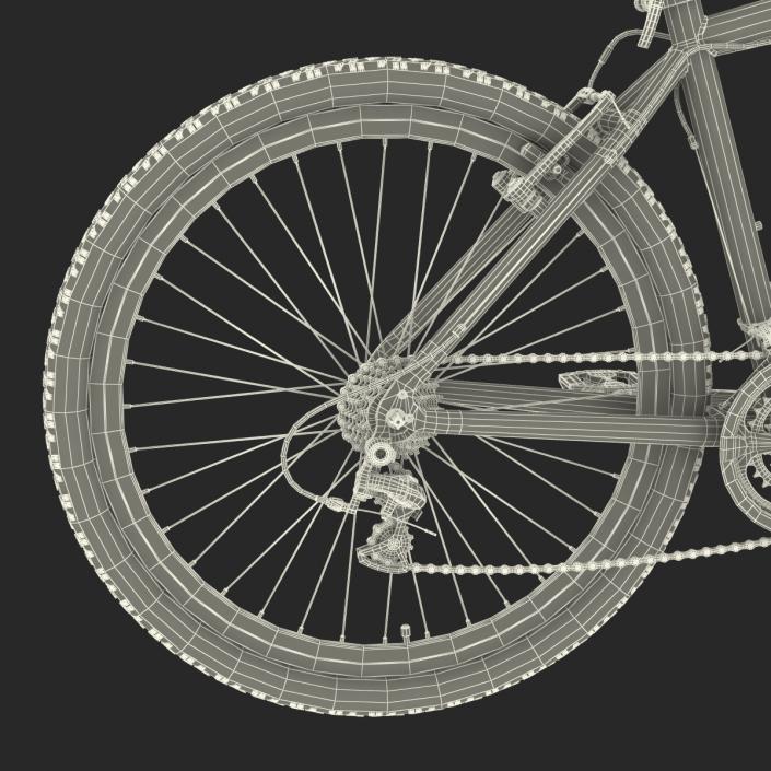 Mountain Bike Red Rigged 3D model