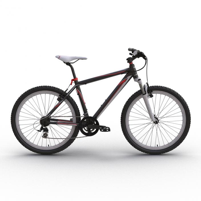 Mountain Bike Generic Red Rigged 3D