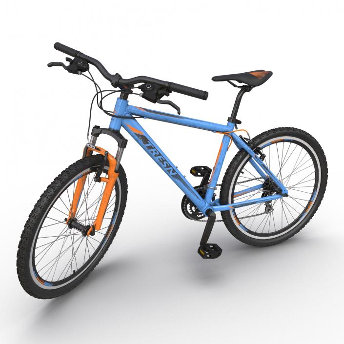 3D model Mountain Bike Blue Rigged