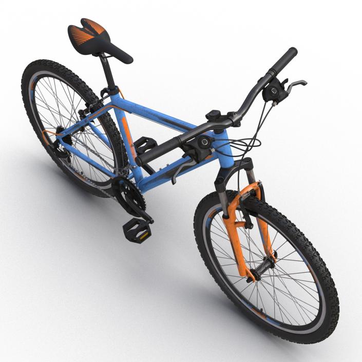 3D Mountain Bike Generic Blue Rigged model