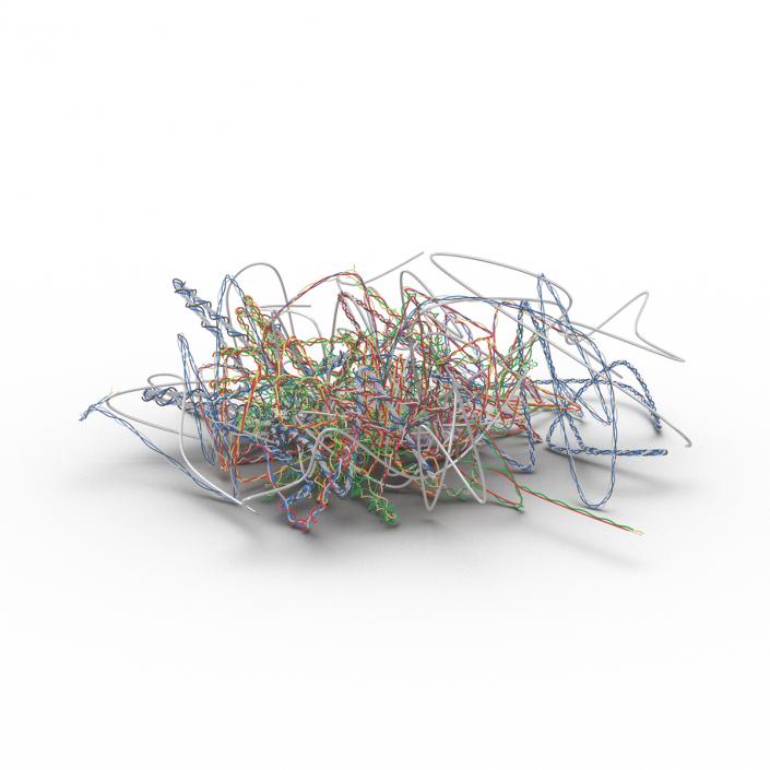 3D Pile of Colorful Plastic Cables 3 model