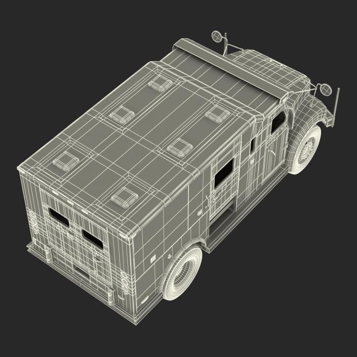 Armored Cash Transport Car Simple Interior 3D