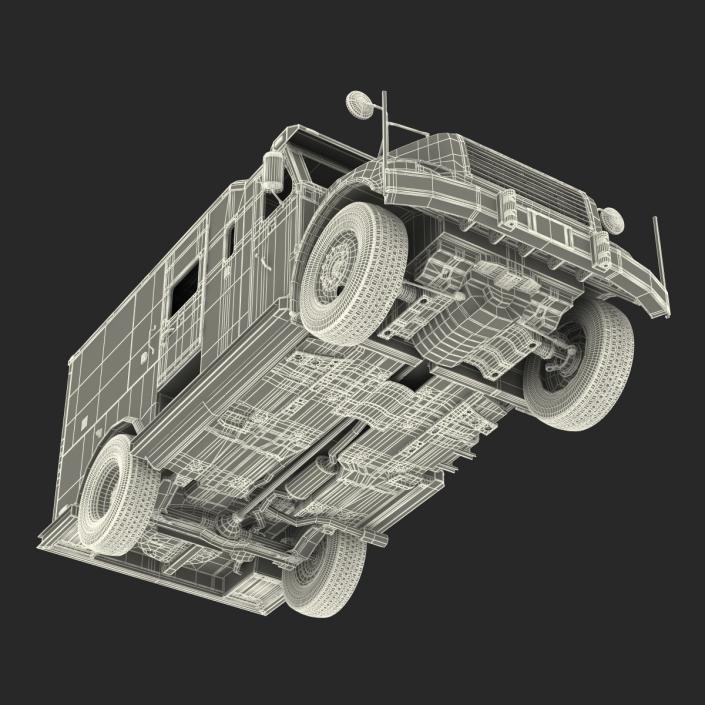 Armored Cash Transport Car Simple Interior 3D