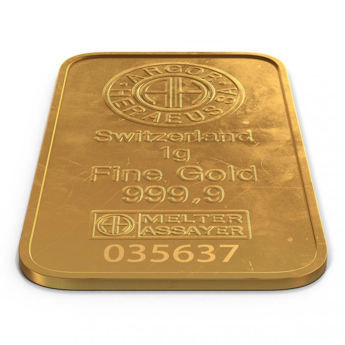 3D Gold Bar 1g
