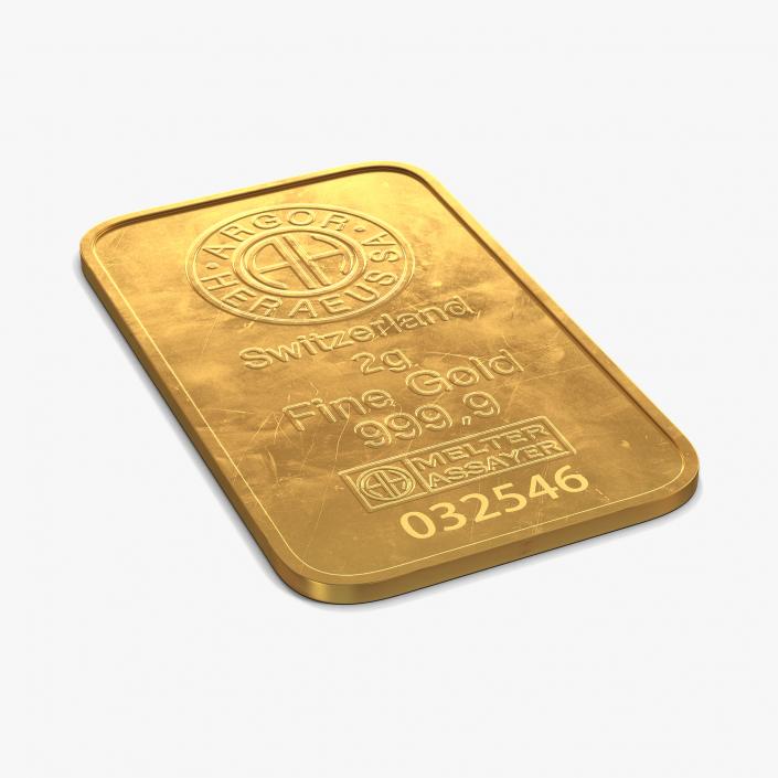 3D Gold Bar 2g