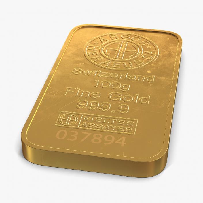 3D Gold Bar 100g model