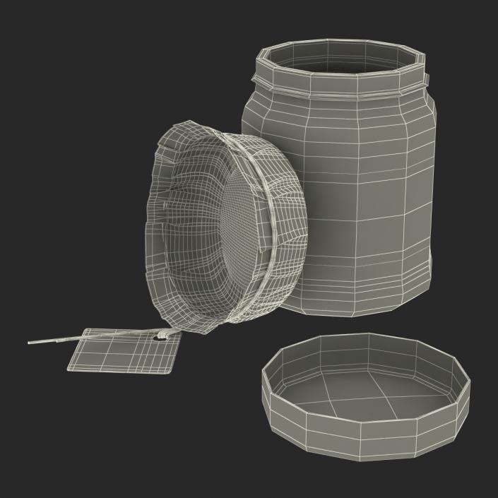 Green Tea In Glass Jar 3 3D model