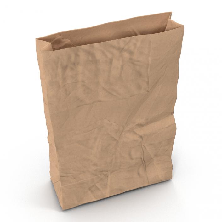 3D Crumpled Fast Food Paper Bag model