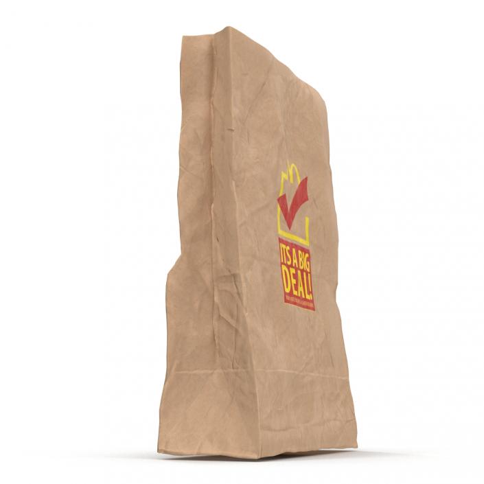 3D Crumpled Fast Food Paper Bag Mcdonalds model