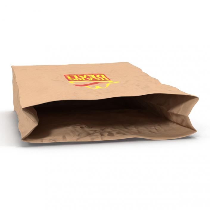 3D Crumpled Fast Food Paper Bag Mcdonalds model