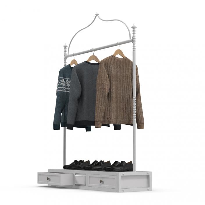 3D Iron Clothing Display Rack 2 model