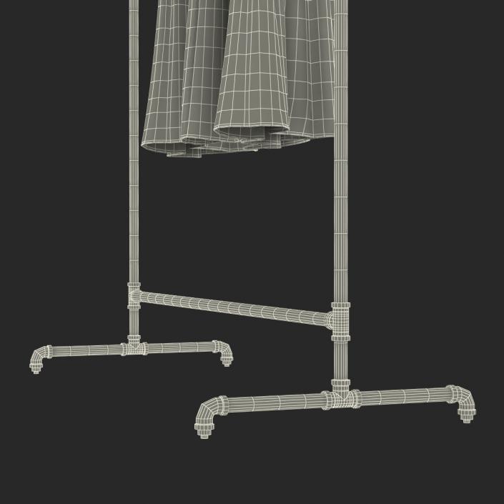 3D model Iron Clothing Rack 4