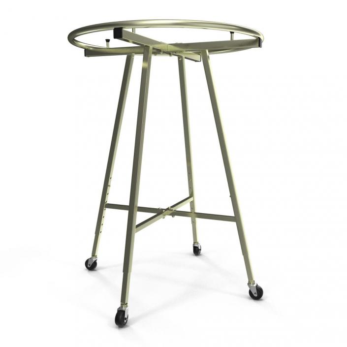 3D Round Clothing Rack with Wheels