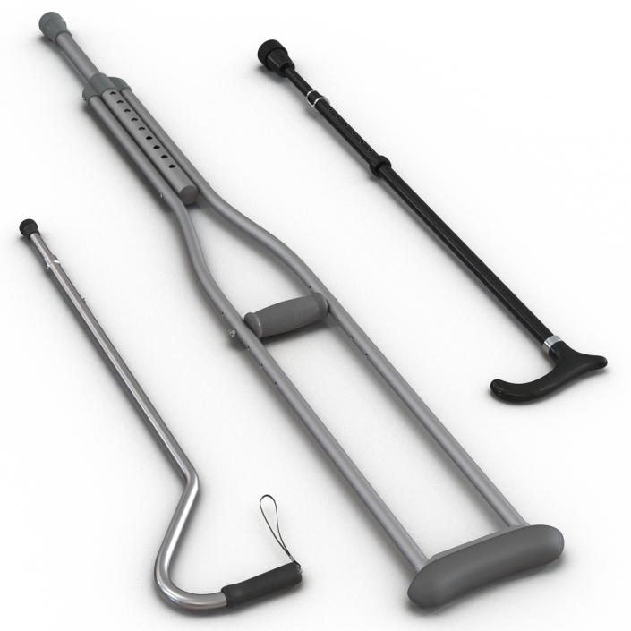 Canes and Crutches Collection 3D model