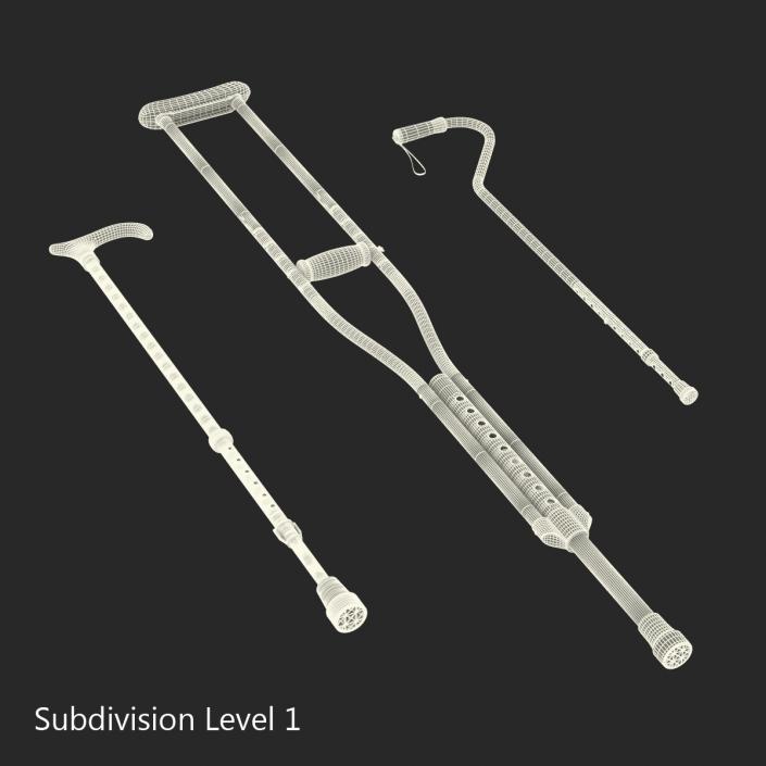 Canes and Crutches Collection 3D model
