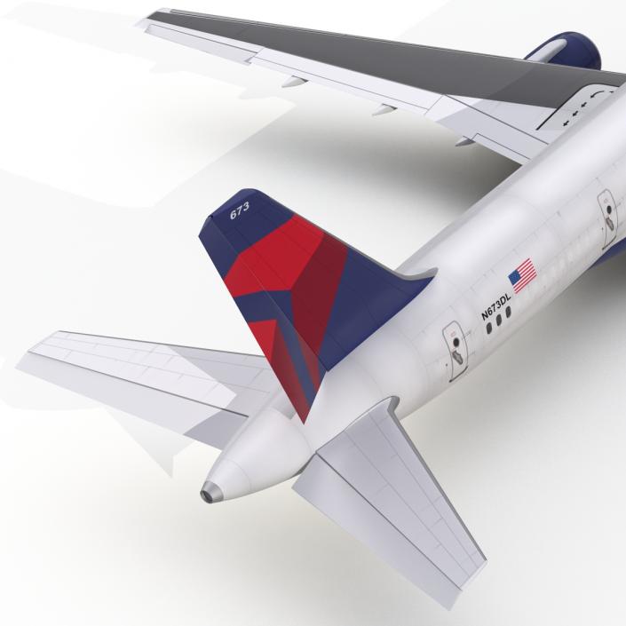 3D Boeing 757-200F Delta Air Lines Rigged model