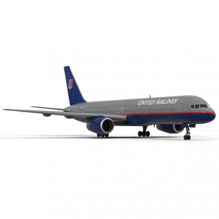 3D Boeing 757-200F United Airlines Rigged model