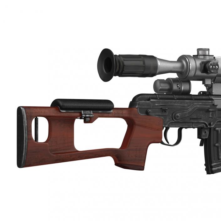 Russian SVD Rifle Wooden Handguard 3D model