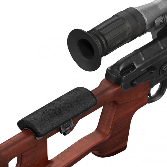 Russian SVD Rifle Wooden Handguard 3D model