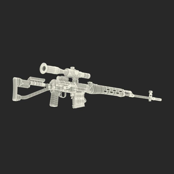 3D model Sniper Rifle Dragunov SVDS with Folding Stock