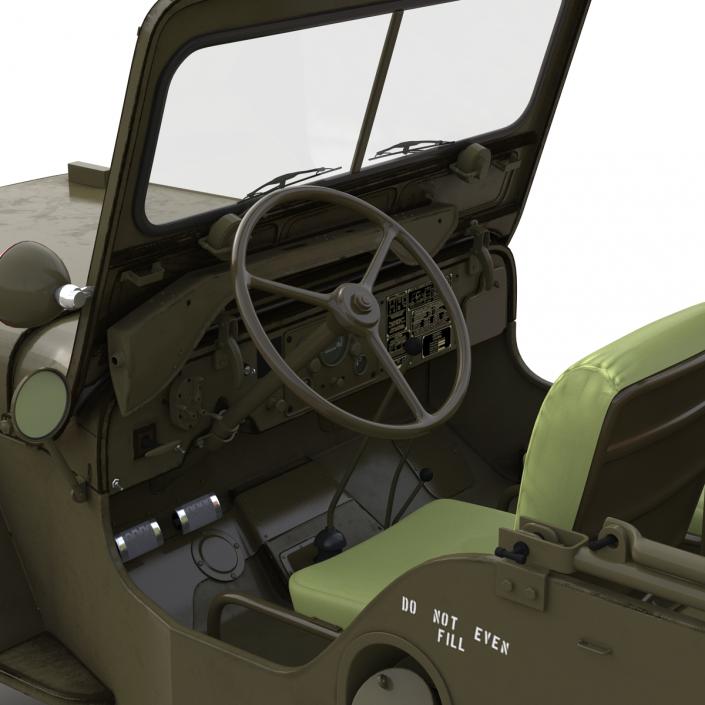 3D model Military Jeep Car Willys M38 Rigged