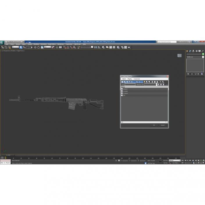 Sniper Rifle Dragunov SVDS with Folding Stock 2 3D